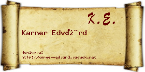 Karner Edvárd névjegykártya